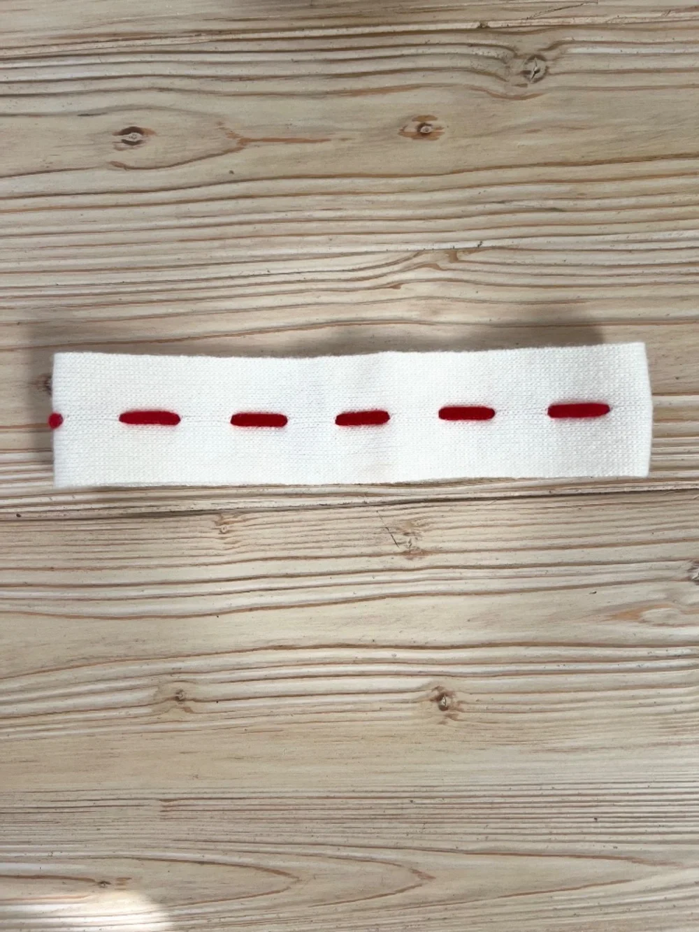 Malo 100% Cashmere Headband Ivory Red Made in Italy Ear Warmer